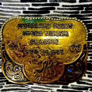 Steer riding 3rd place belt buckle